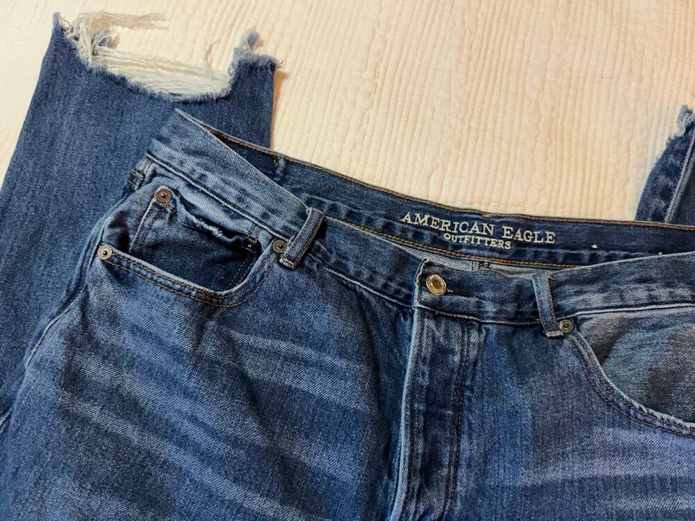 American Eagle Outfitters Distressed Button Fly Jeans - Size 16 Regular Vintage